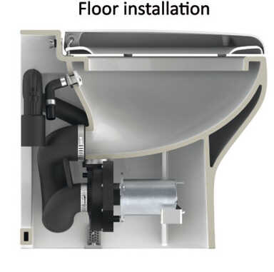 TECMA Elektrische Toilette Silence Plus Short 24 V SHALLOW BOWL mit All-in-One Bedienpanel