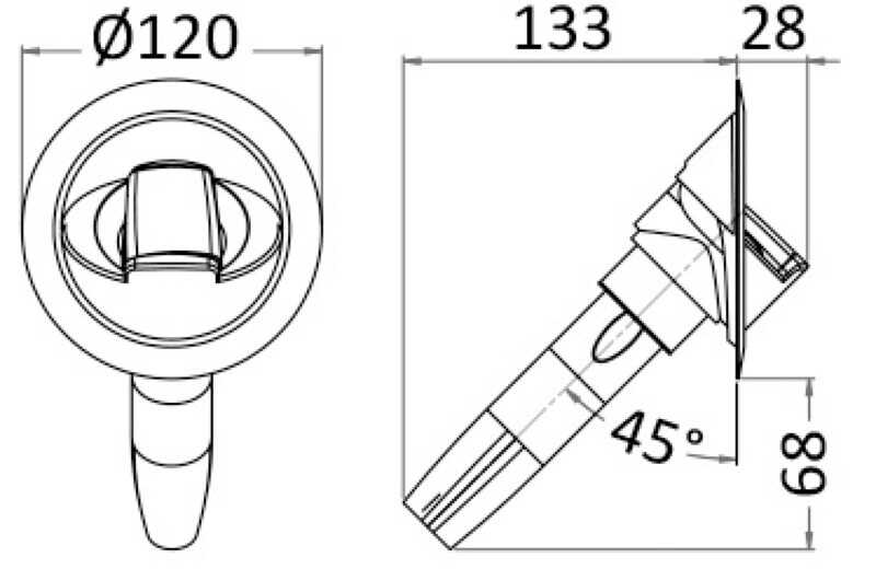 Osculati Saturn Dusche mit senkrechter Mischbatterie